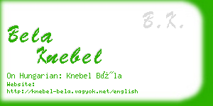bela knebel business card